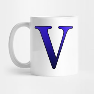 Blue Roman Numeral 5 V Mug